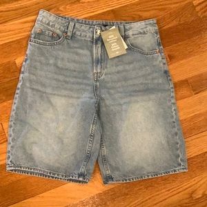 Light blue denim shorts